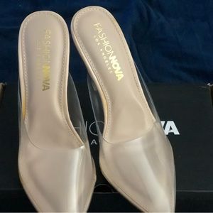Fashion Nova Clear Heels (No back)